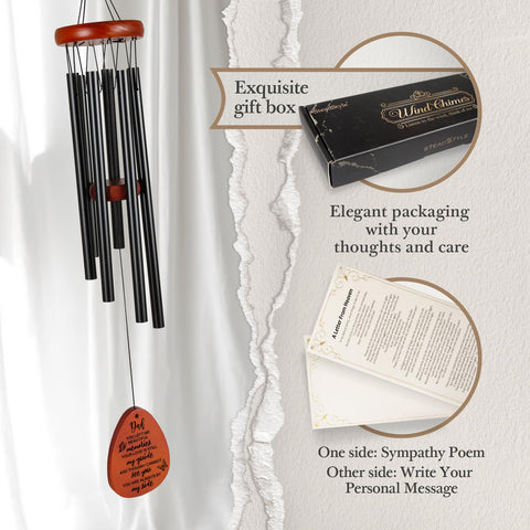 SteadStyle packaged bereavement wind chimes in black gift box, ready to gift.