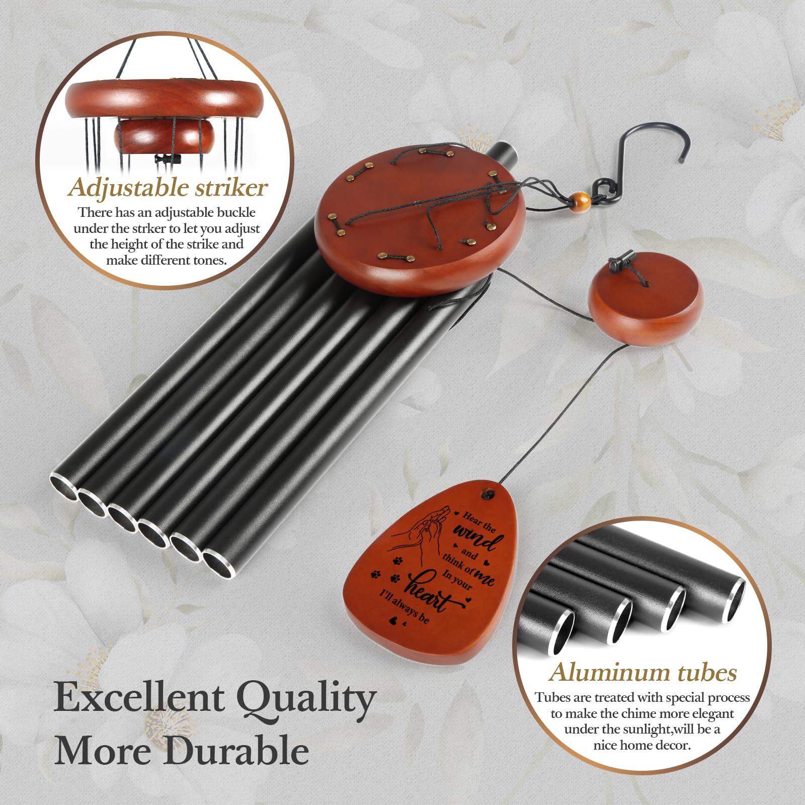 SteadStyle Pet Memorial Wind Chime packaging with condolence card for heartfelt sympathy