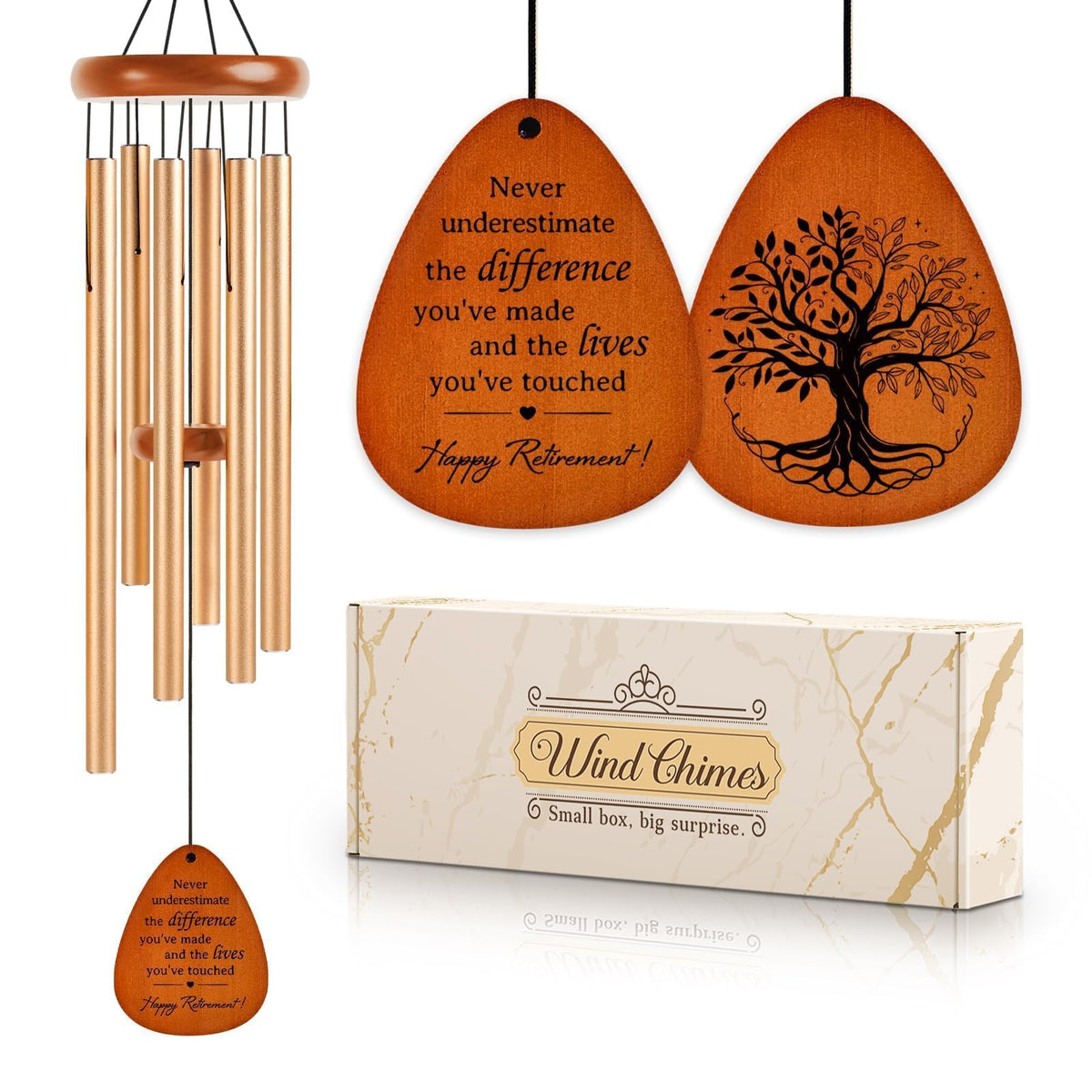 SteadStyle retirement wind chime with six tubes for a tranquil outdoor space.