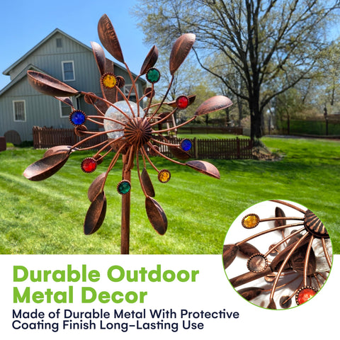 SteadyDoggie wind spinner dual-direction blades create dynamic motion
