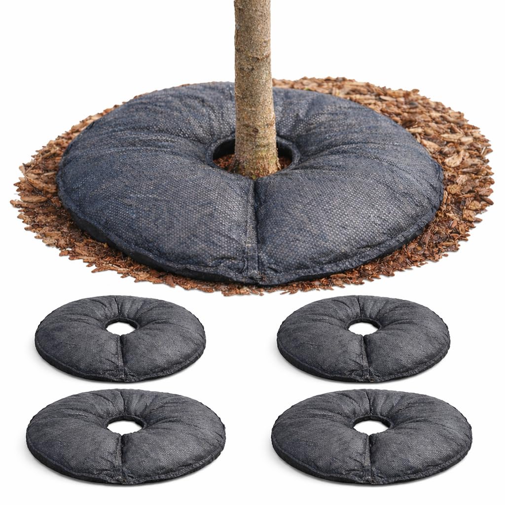SteadySpring 24in tree mat overview showing efficient water delivery for root balls.