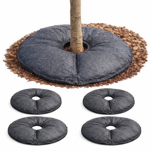SteadySpring 24in tree mat overview showing efficient water delivery for root balls.
