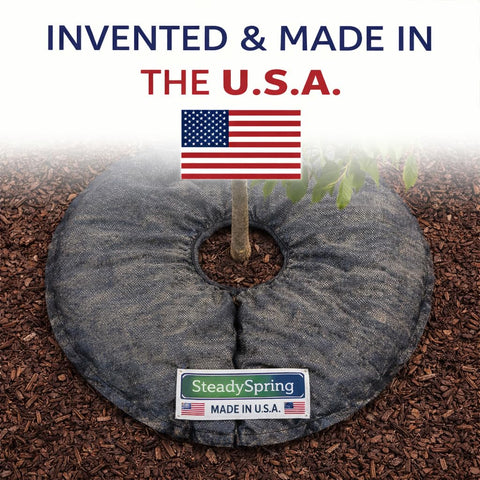 SteadySpring 24-inch tree mat soak guidance encourages proper pre-soak duration.