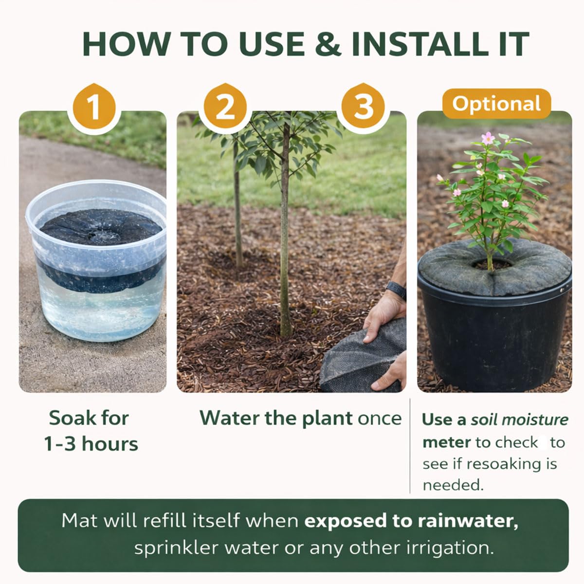 SteadySpring weed barrier top reducing competition around roots.