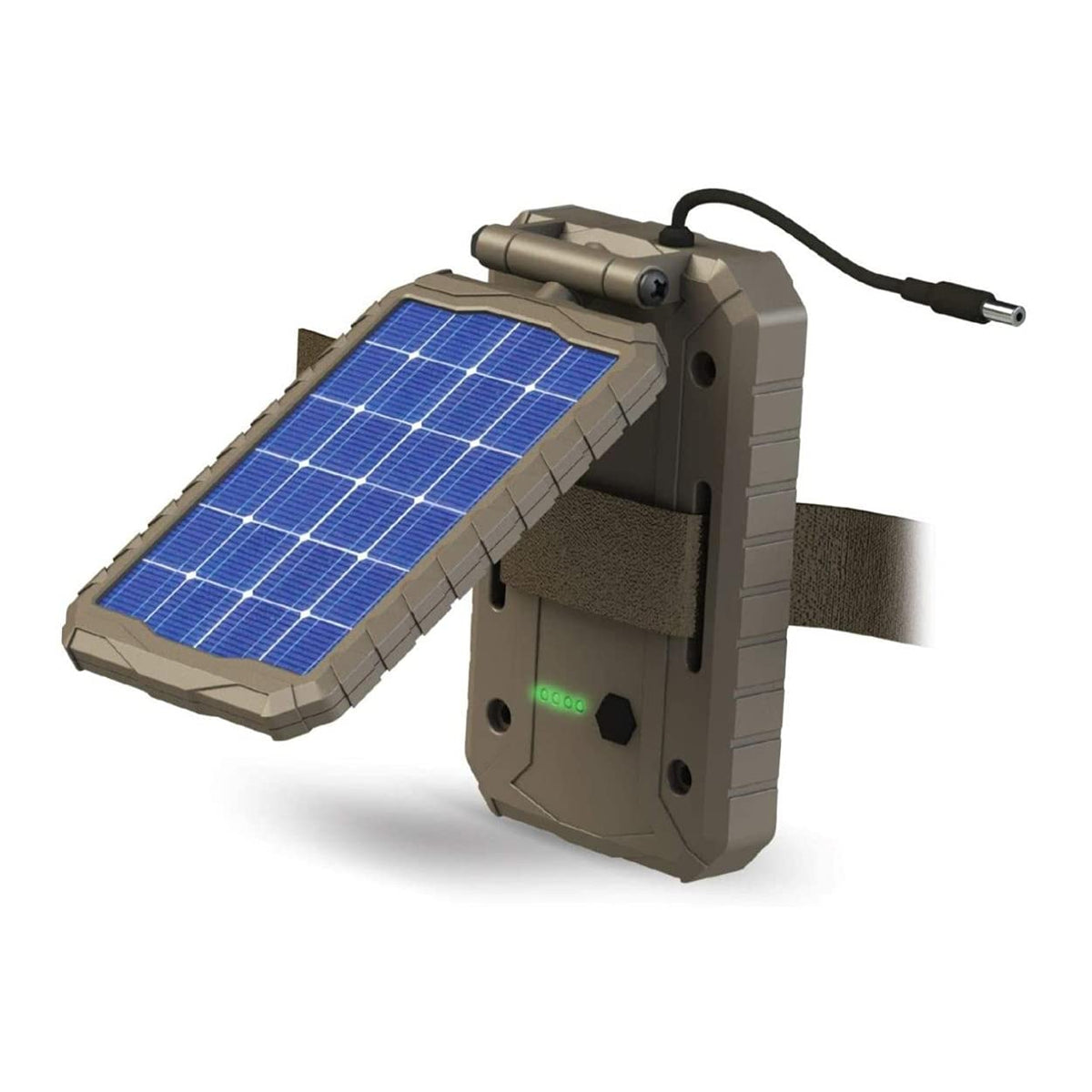 Stealth Cam Sol-Pak solar panel powering wireless trail cameras with renewable energy