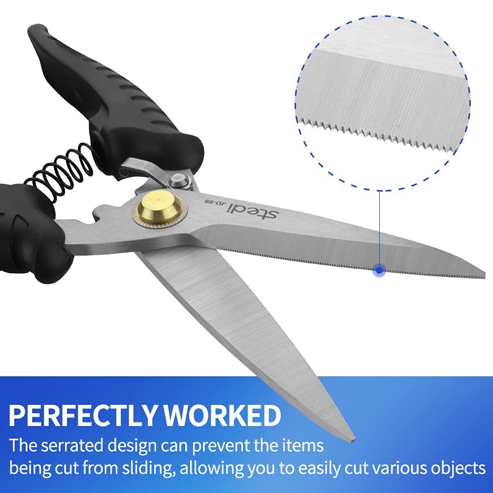 Stedi scissors cut wire, wood, rope, cardboard, and leather with ease