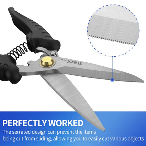 Stedi scissors cut wire, wood, rope, cardboard, and leather with ease