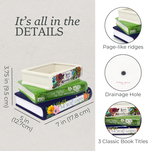 Steel Mill & Co book planter ribbed pages detail enhances texture and style.