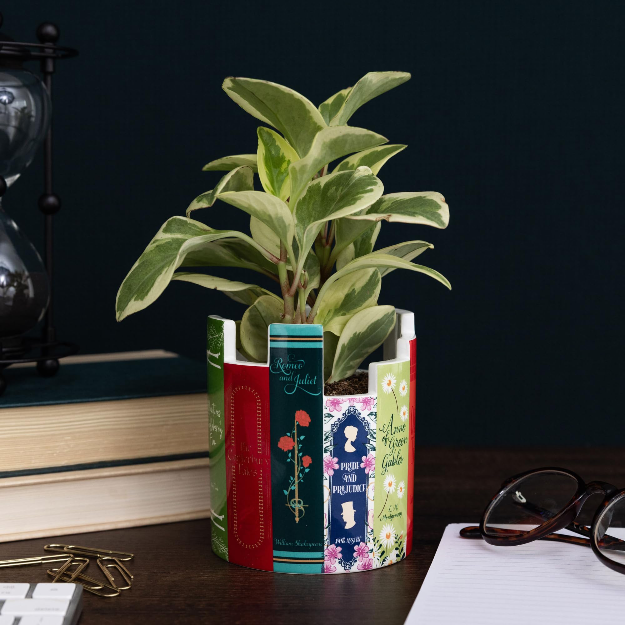 STEEL MILL & CO Desk decor item blends classic literature with modern organization.