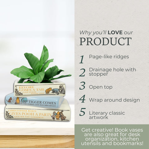 Desktop book planter blends utility and style on a desk