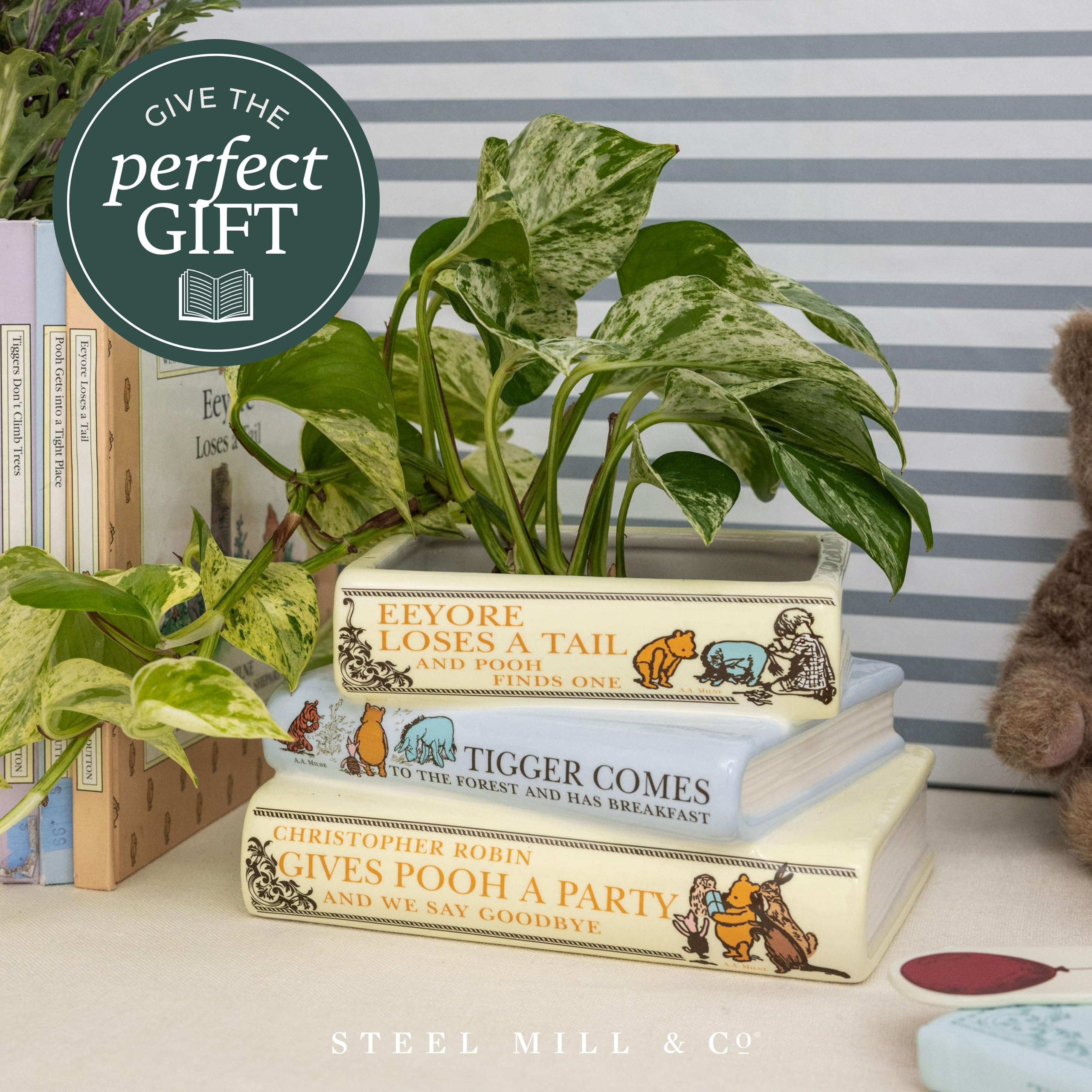 Giftable book lover decor planter for plant enthusiasts