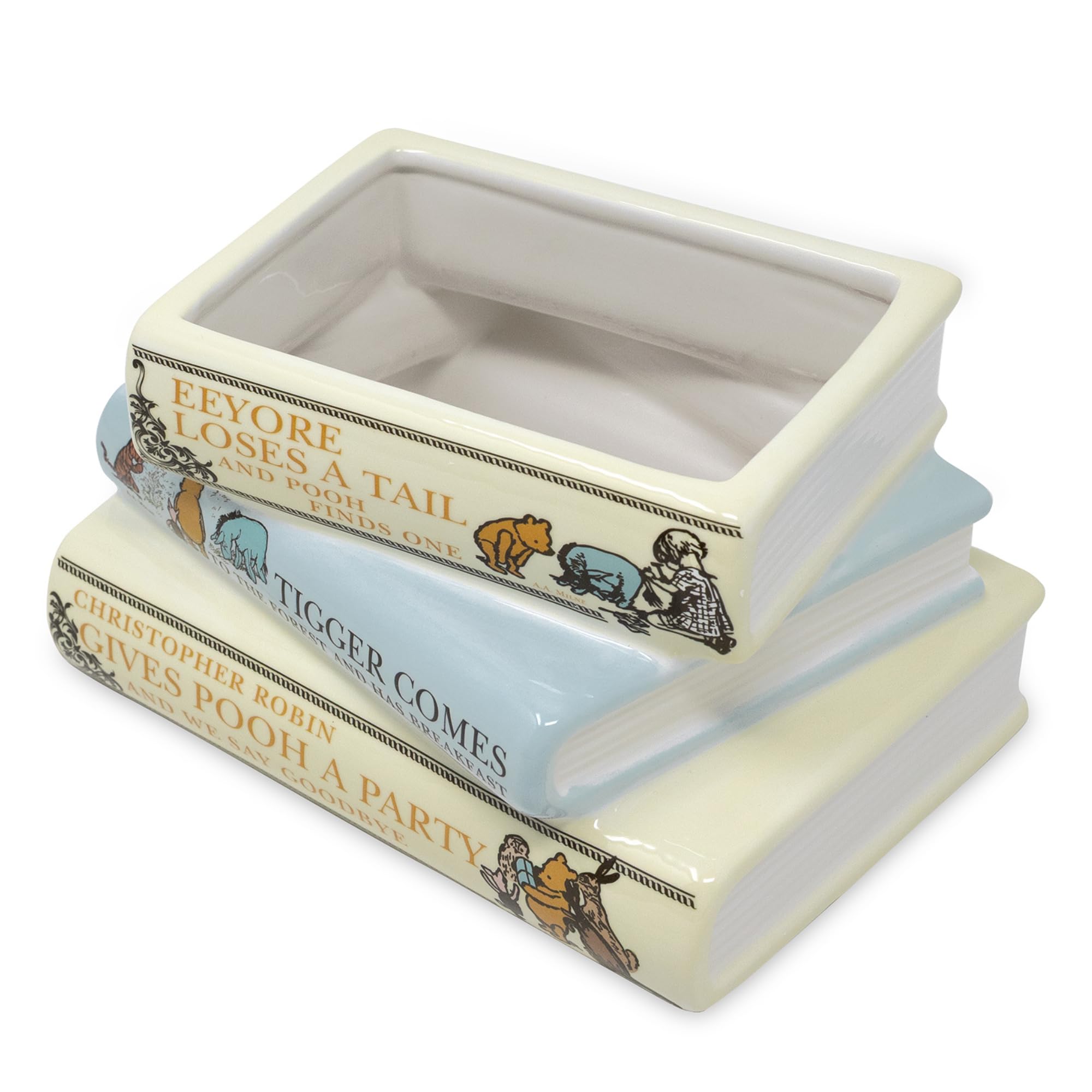 Steel Mill & Co Pooh-inspired artwork enhances bookshelf decor