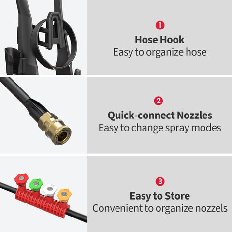 Steelite long hose and cord enable flexible cleaning.