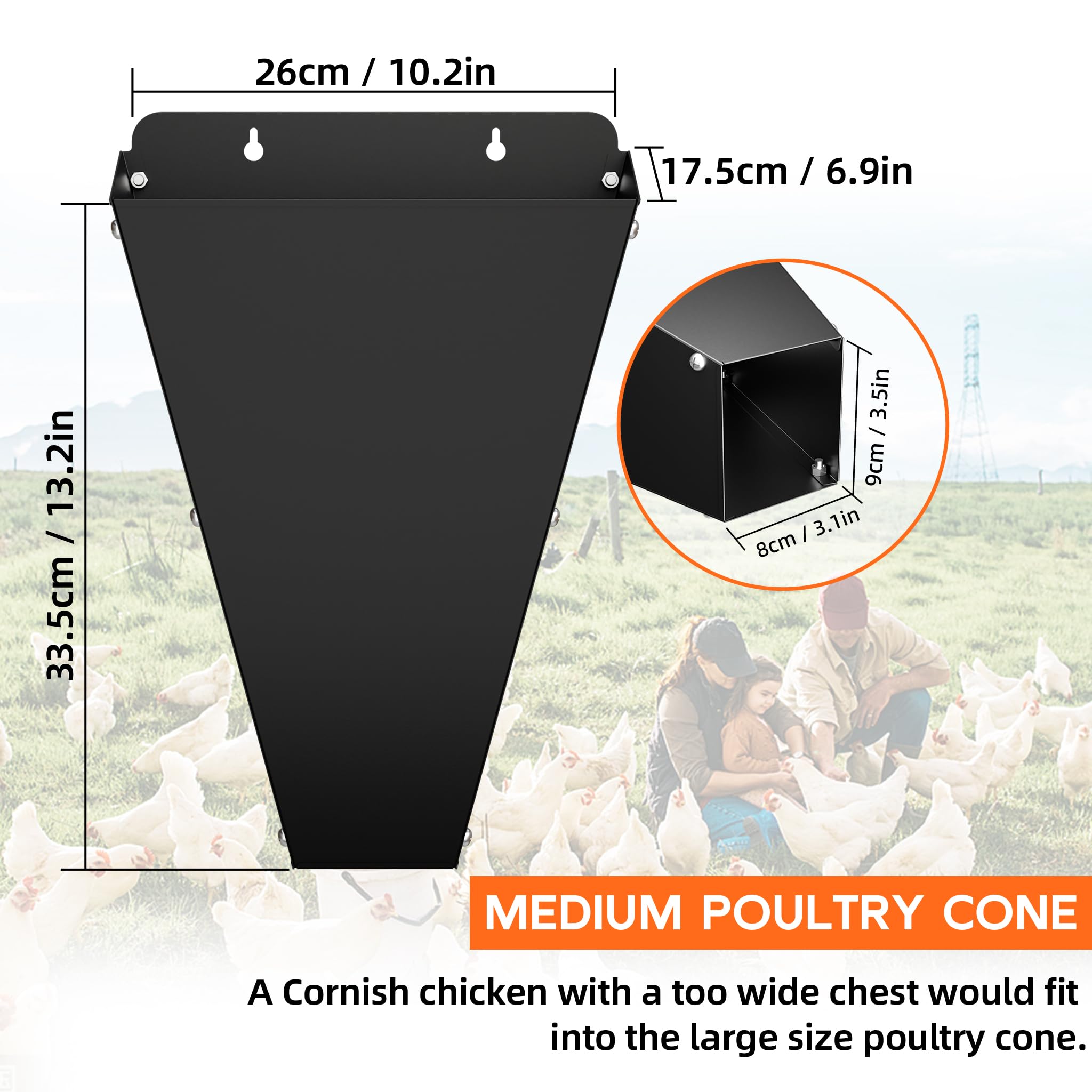 Steipirr suitable for broilers and hens up to 8 lbs for versatile processing.