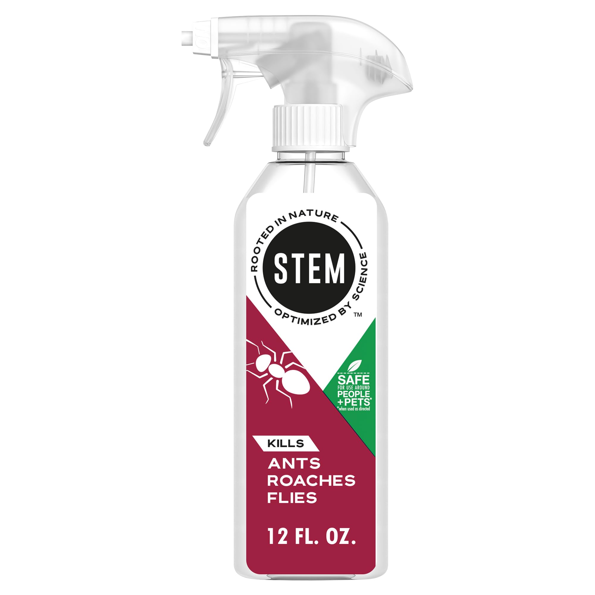 STEM bug spray bottle closeup shows plant-based formula for safe home use