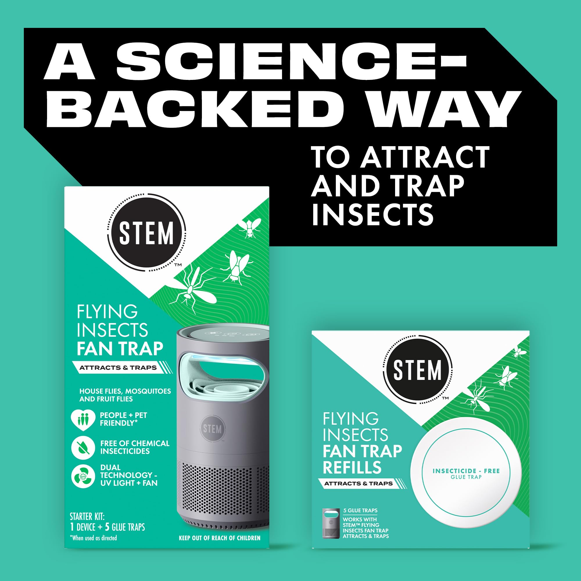 STEM Glue trap refill pads ready for continued mess-free use.