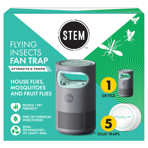 STEM Flying Insect Fan Trap front view for quiet indoor pest control.