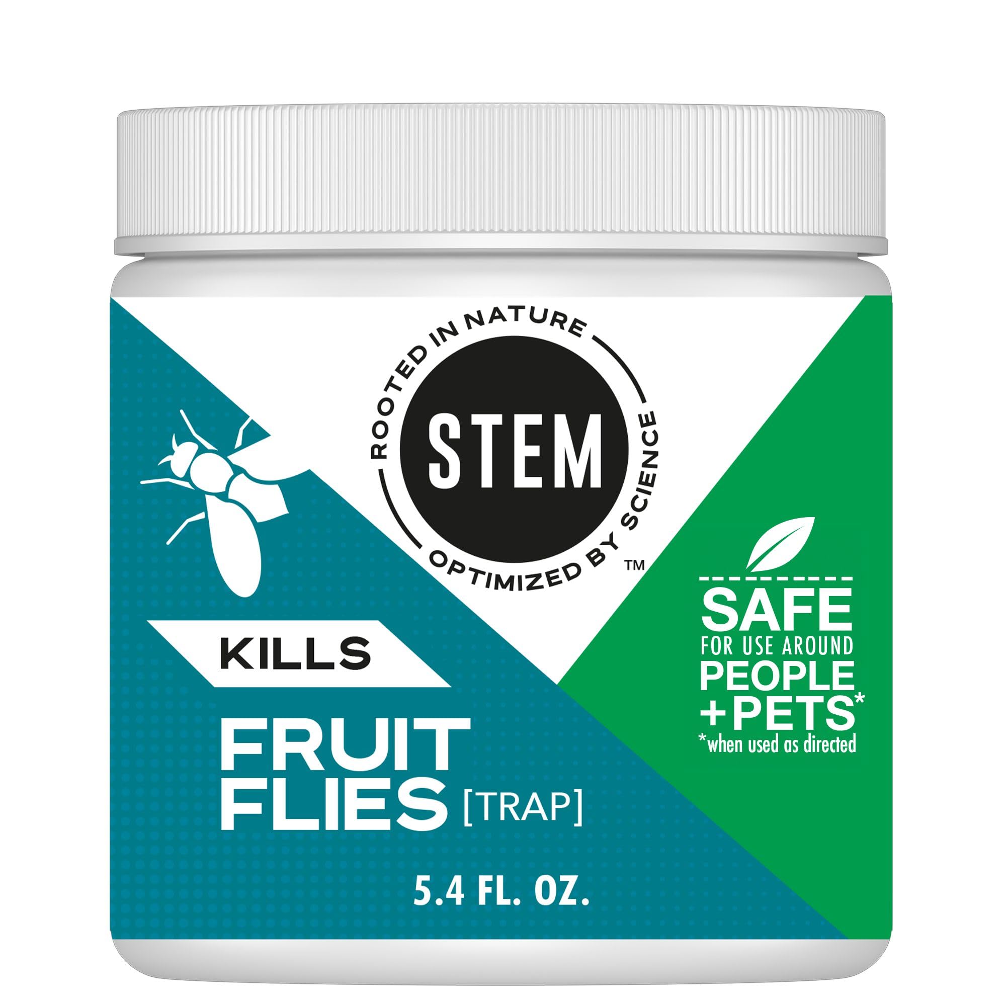 STEM Kills Fruit Fly Trap front view shows compact, ready-to-use home defense.