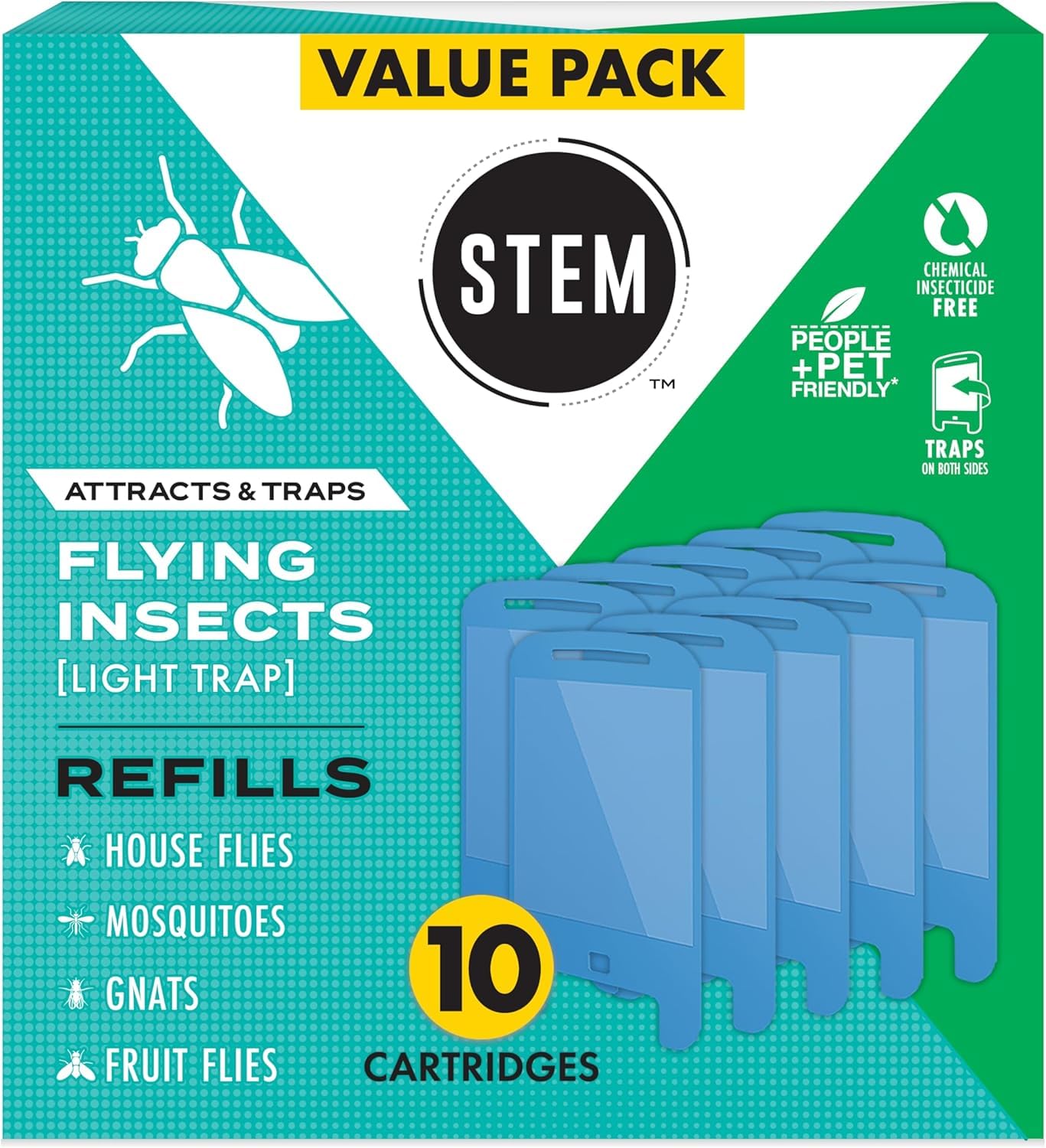 STEM light-trap-refill-10-count keeps indoor pest control consistent and odorless.