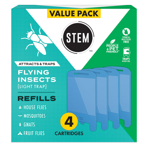 STEM light trap refill cartridge front view for discreet indoor pest control