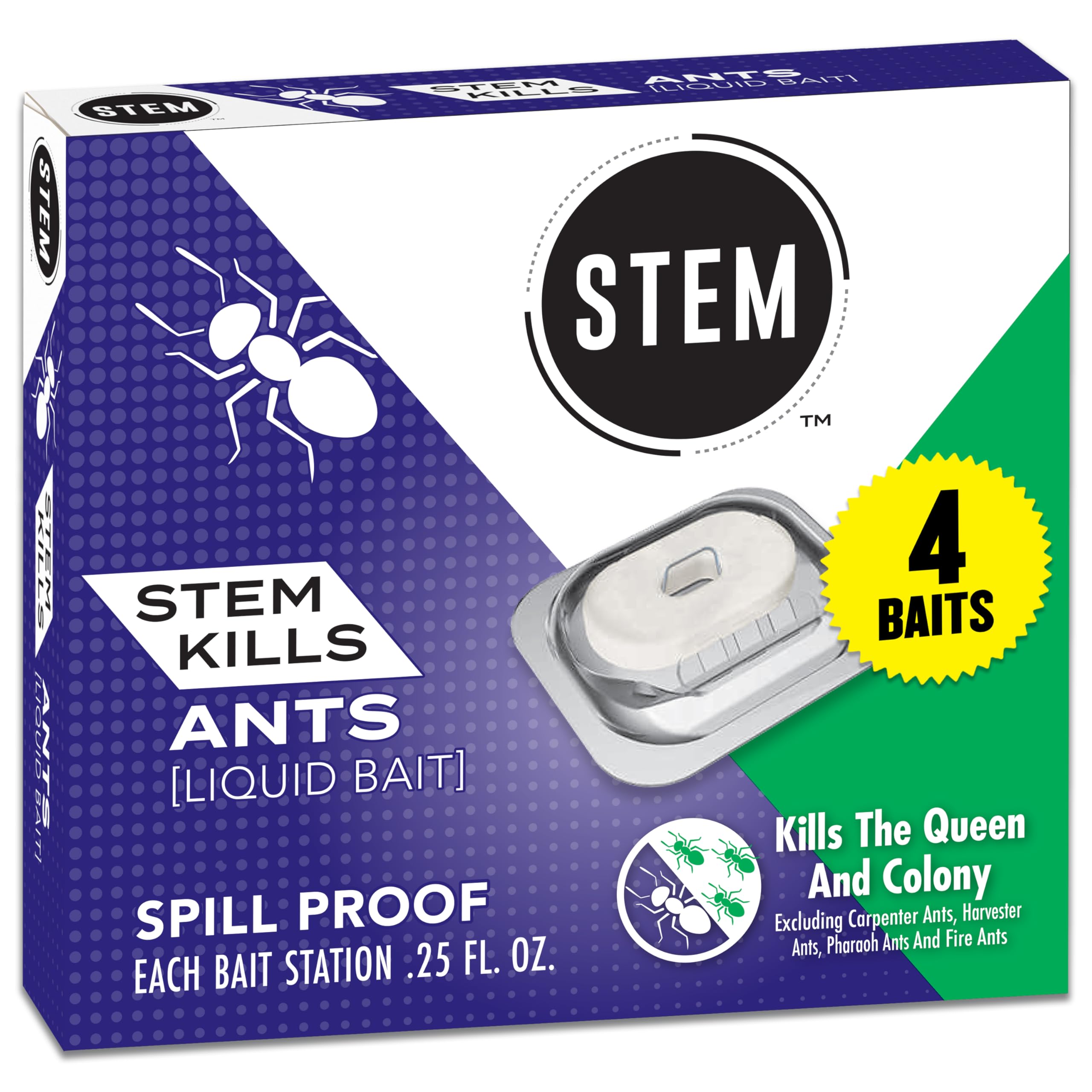 STEM Liquid Ant Bait activation film removed, ready for spill-free placement.