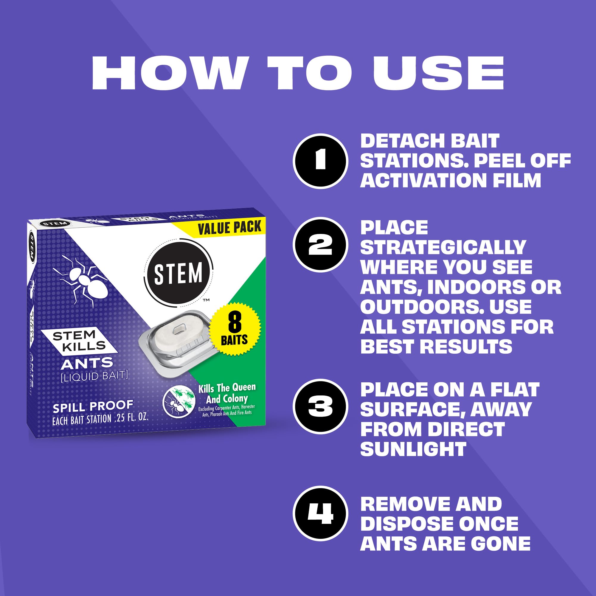 Activation film peeled to activate STEM bait stations.