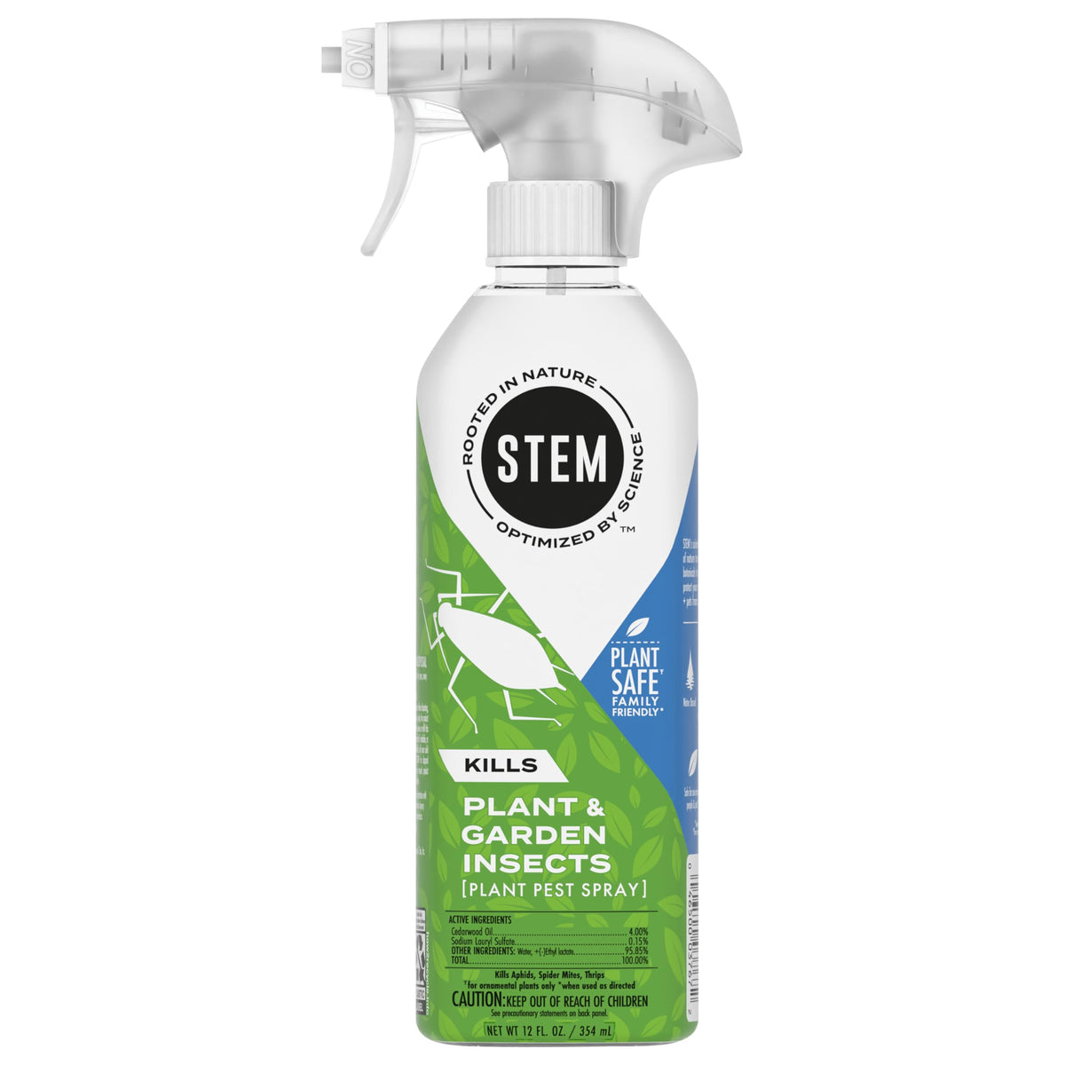 STEM plant insect spray bottle on a windowsill, ready to protect indoor plants.