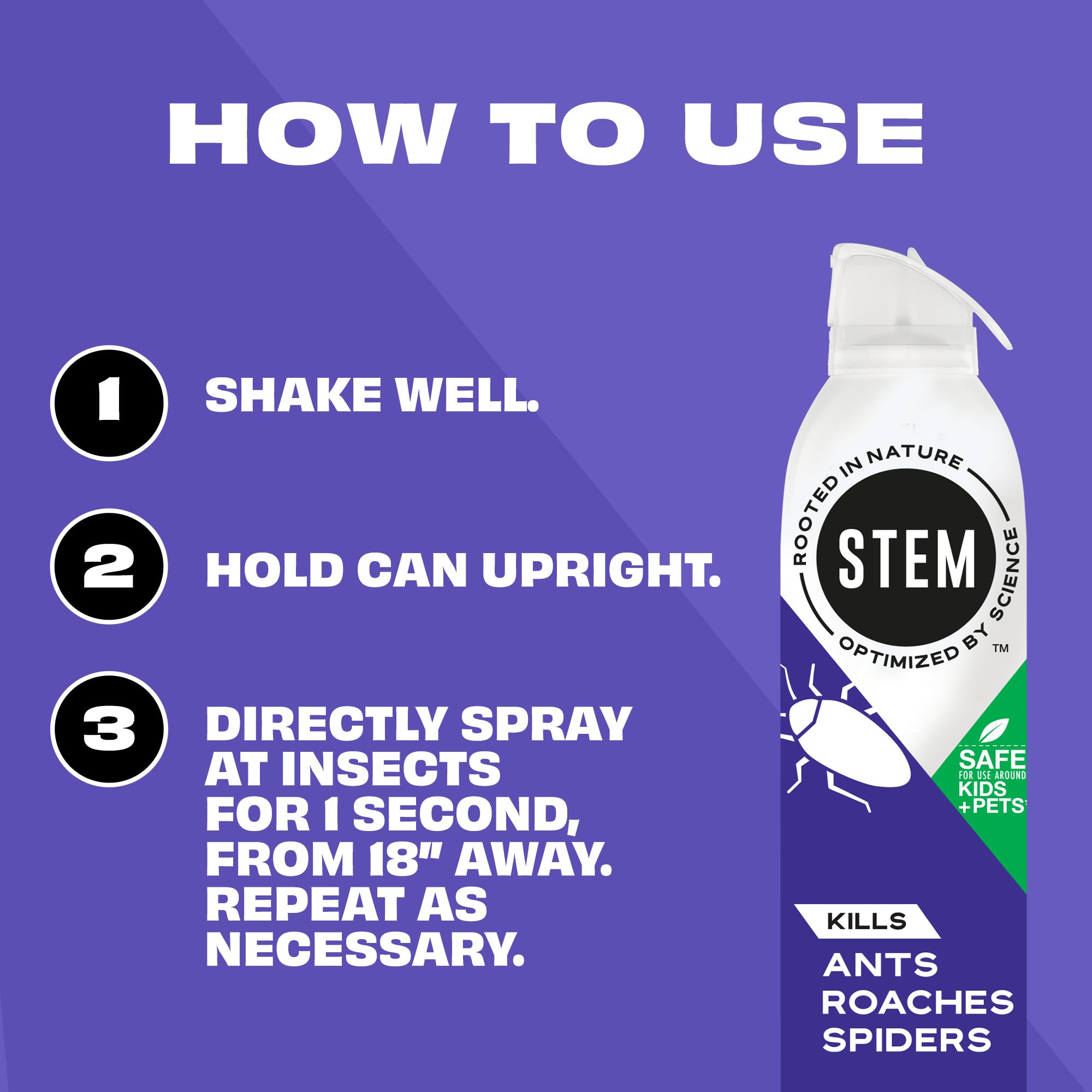 STEM safe around people and pets spray for family spaces.