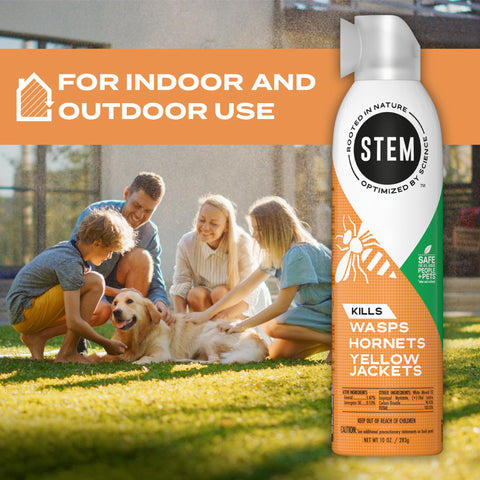 STEM spray mist outdoors delivers fast-acting coverage on buzzing insects