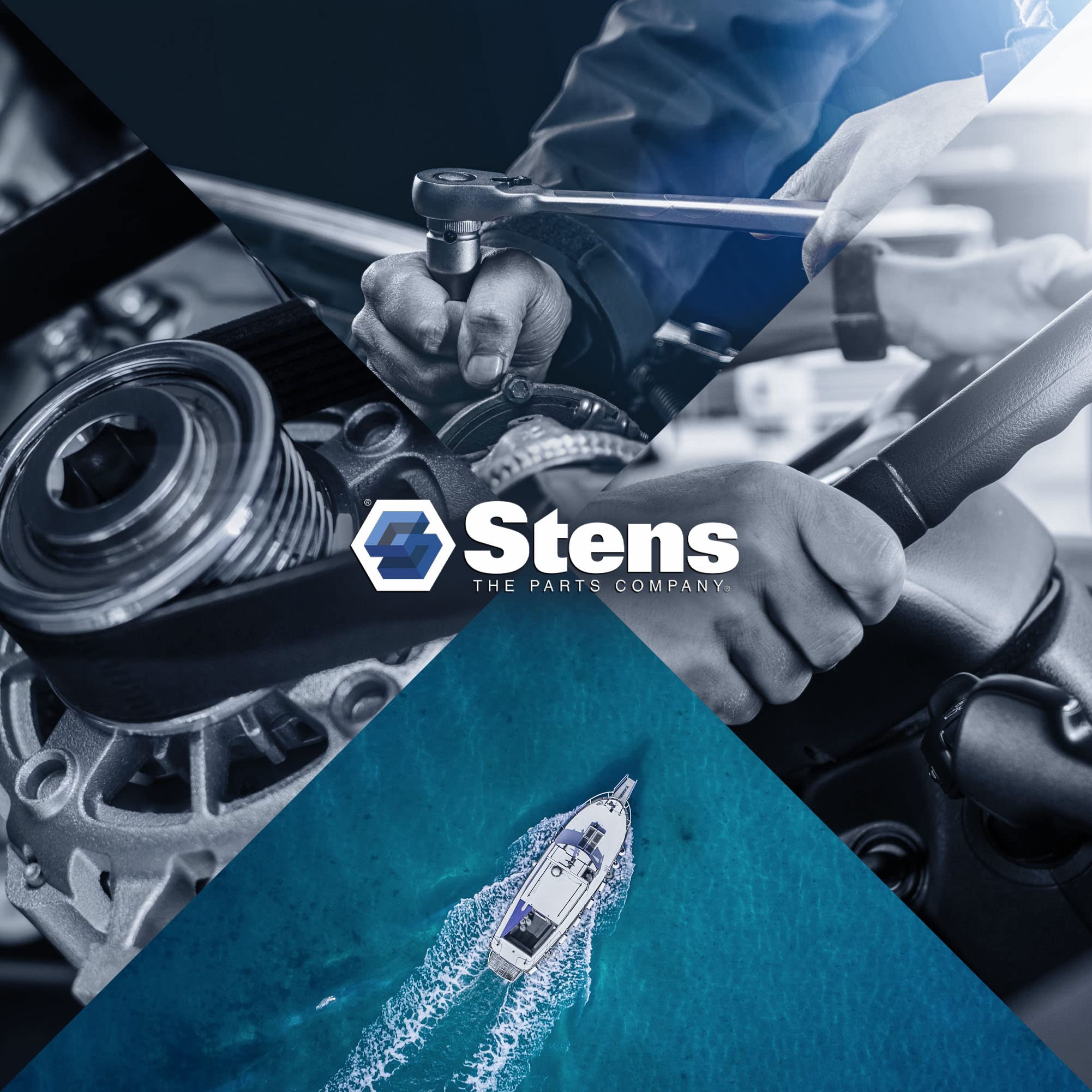 Cross-sell ready packaging for maintenance kits featuring Stens air filter combo.