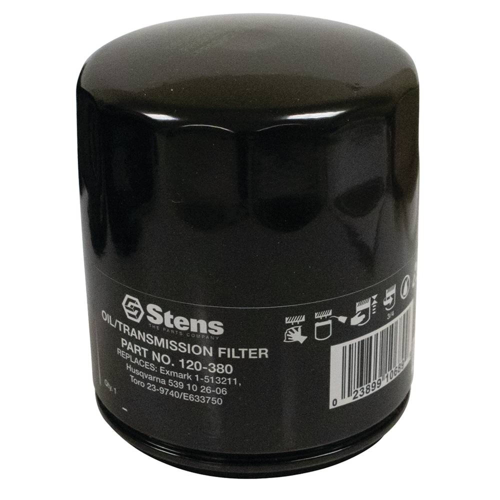 Stens 120-380 transmission filter, black, compatible with many mower models for reliable filtration.