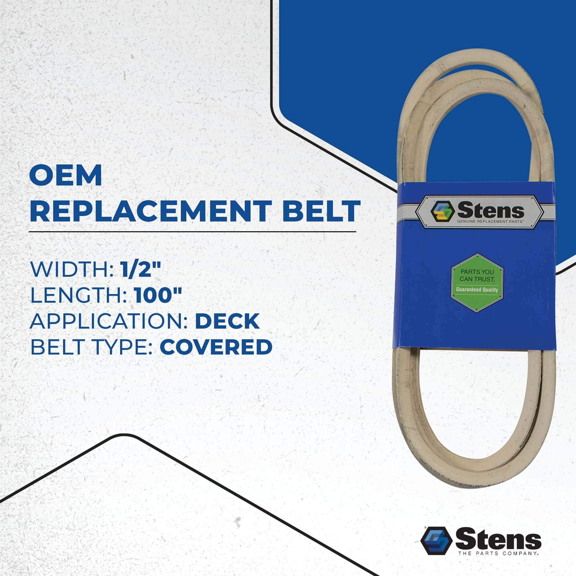 Stens 265-435 deck belt application supporting even belt drive