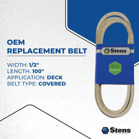 Stens 265-435 deck belt application supporting even belt drive