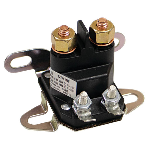 Stens 435-435 starter solenoid closeup showing dual terminal post for mower ignition