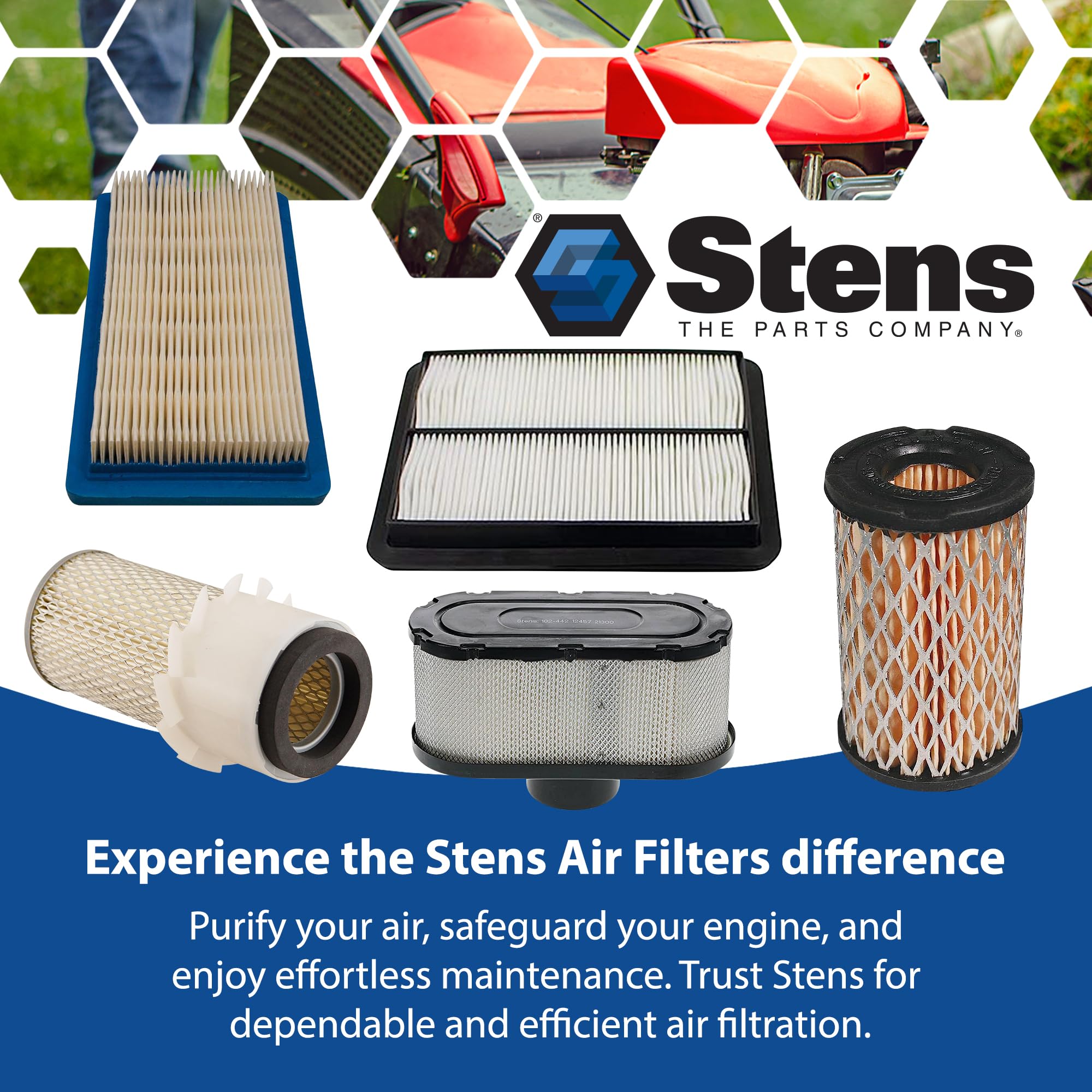 Stens 100-222 air filter outside-diameter detail supports proper airflow