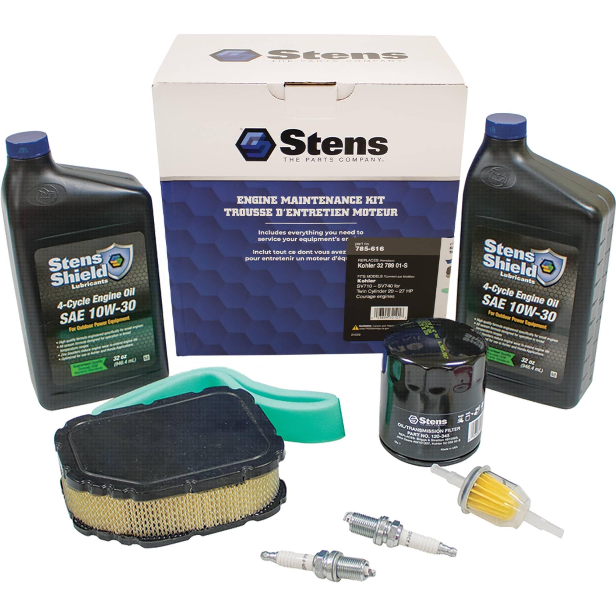 Stens 785-616 box front labeled for engine maintenance kit with branding