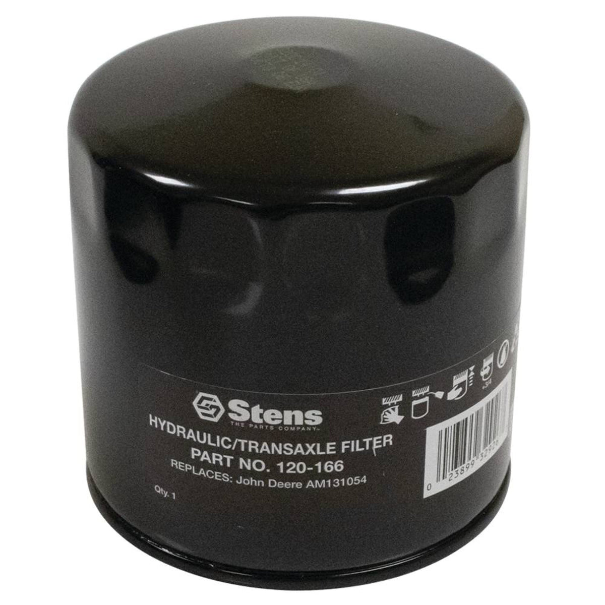 Stens hydraulic oil filter 120-166 close-up showing OEM-compatible body for accurate replacement.
