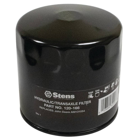 Stens hydraulic oil filter 120-166 close-up showing OEM-compatible body for accurate replacement.
