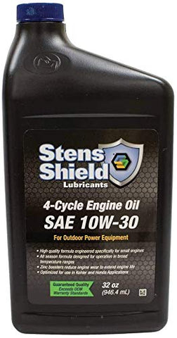 Stens Shield 770-132 quart bottle, front view, ideal for small engine maintenance.