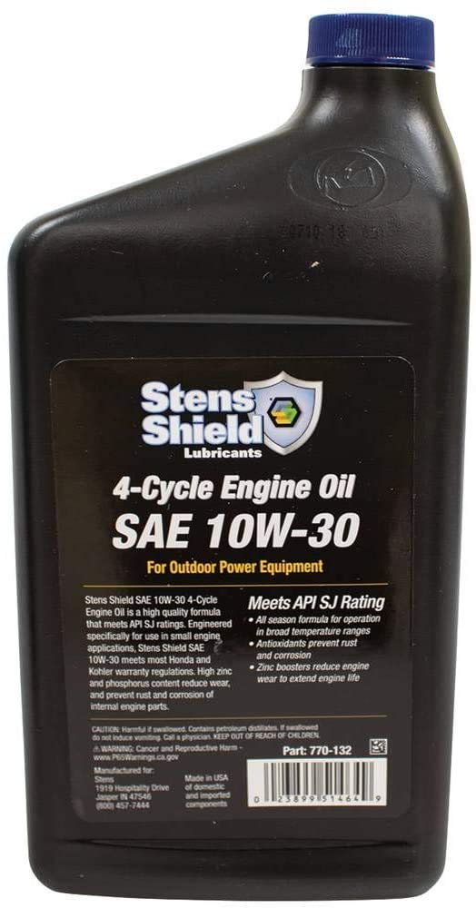 Stens Shield 770-132 quart being poured, wear protection for small engines.