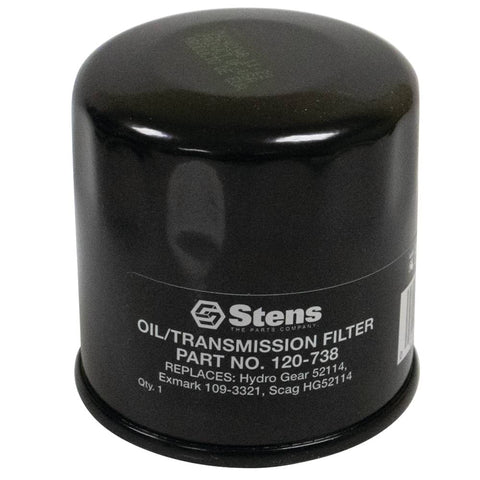 Stens transmission filter top view for Exmark Phazer and Quest compatibility.