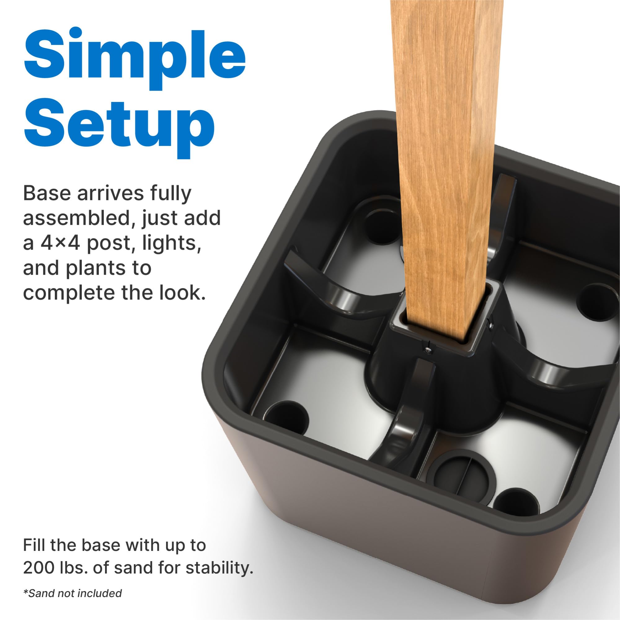 Step2 Firefly outdoor hosting setup with planter stands