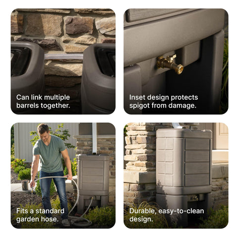 Step2 Lakewood rain barrel with brass spigot provides smooth water access