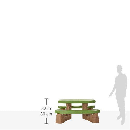 Step2 Naturally Playful picnic table kids seating demonstrates comfortable space for crafts.