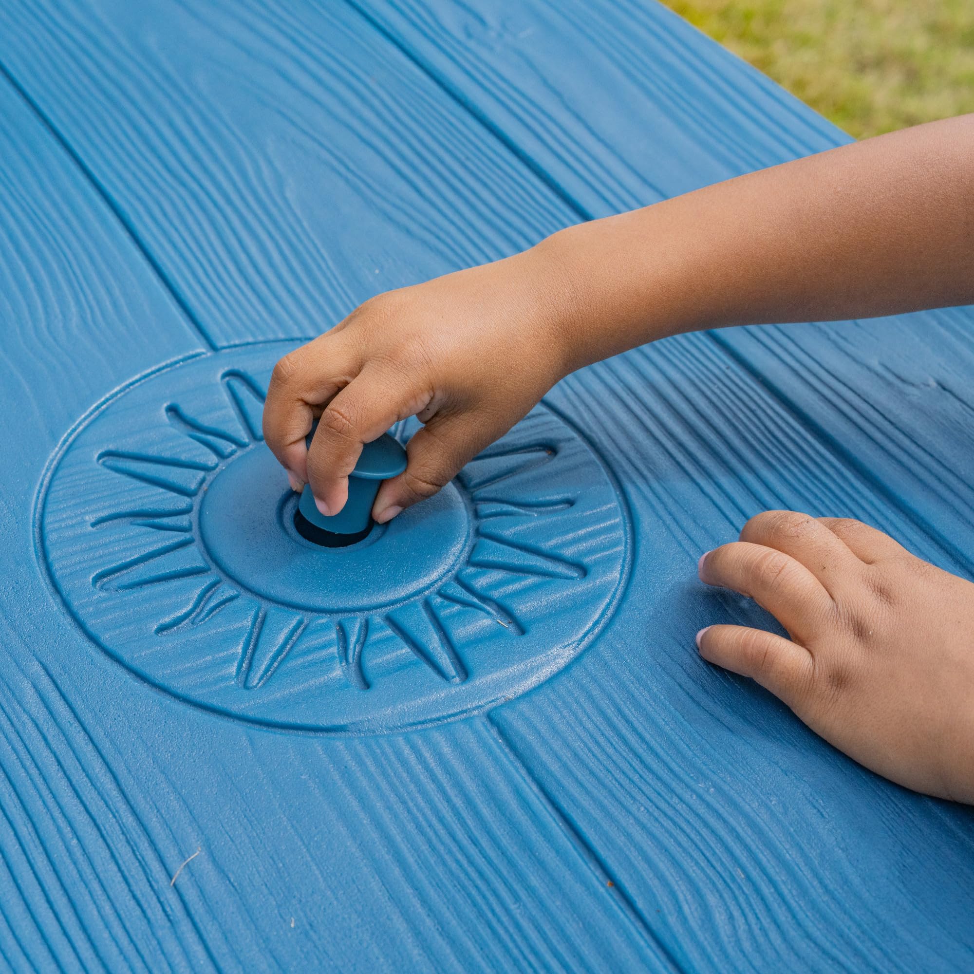 Step2 Sun & Fun Picnic Table seating up to six preschoolers for meals or art.
