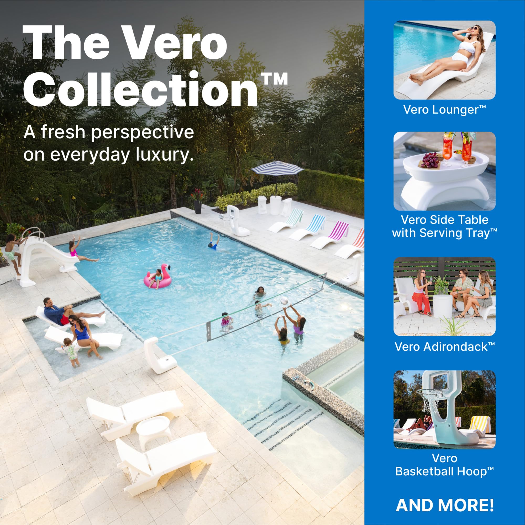 Step2 Vero portable pool chair ideal on ledges or shallow water.