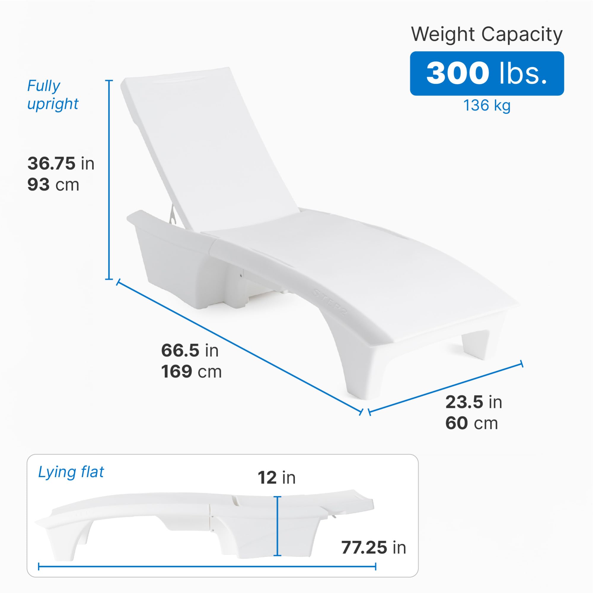 Step2 Vero lounger with storage keeps towels within reach.