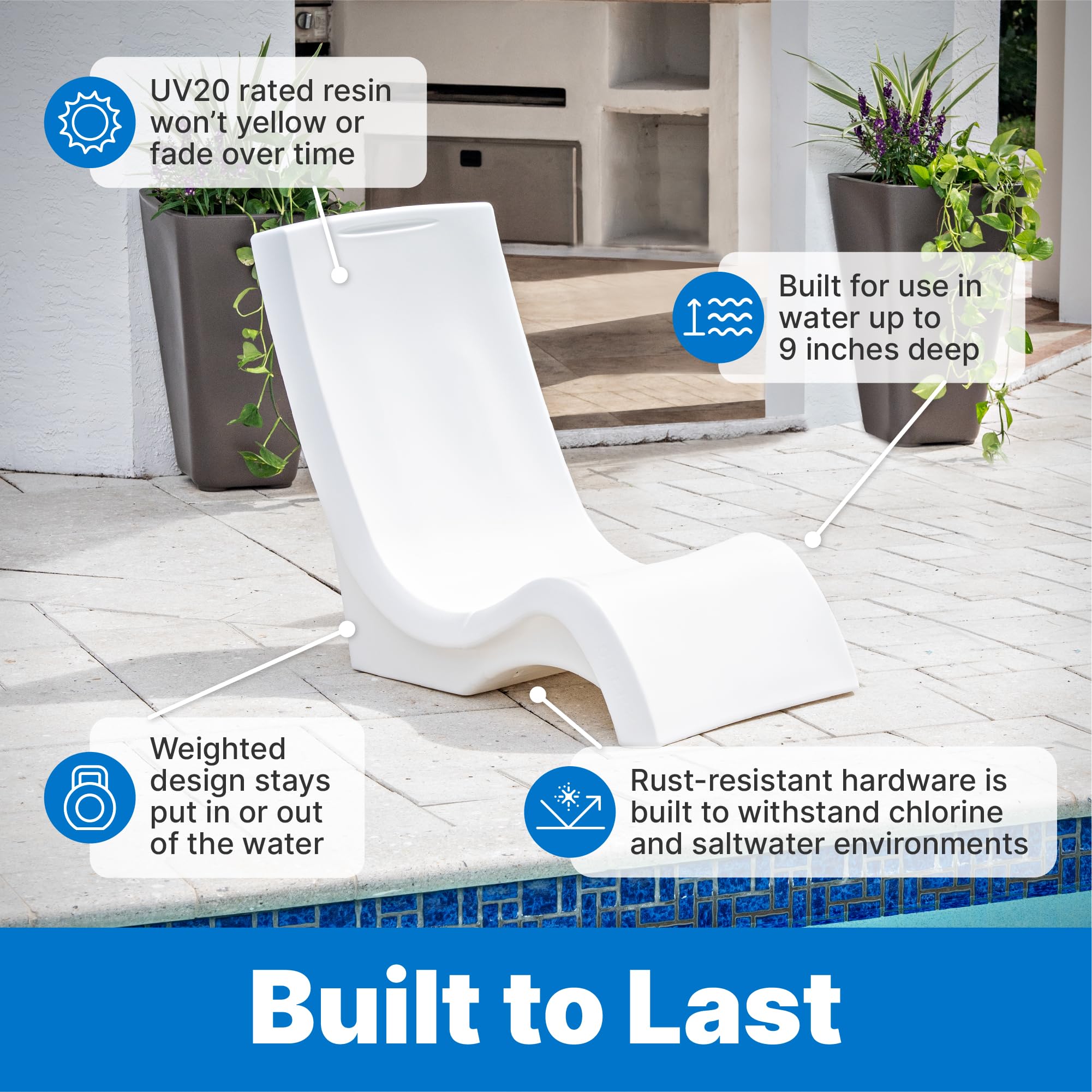 Step2 Vero Pool Chair with cup holder emphasizes convenient refreshment