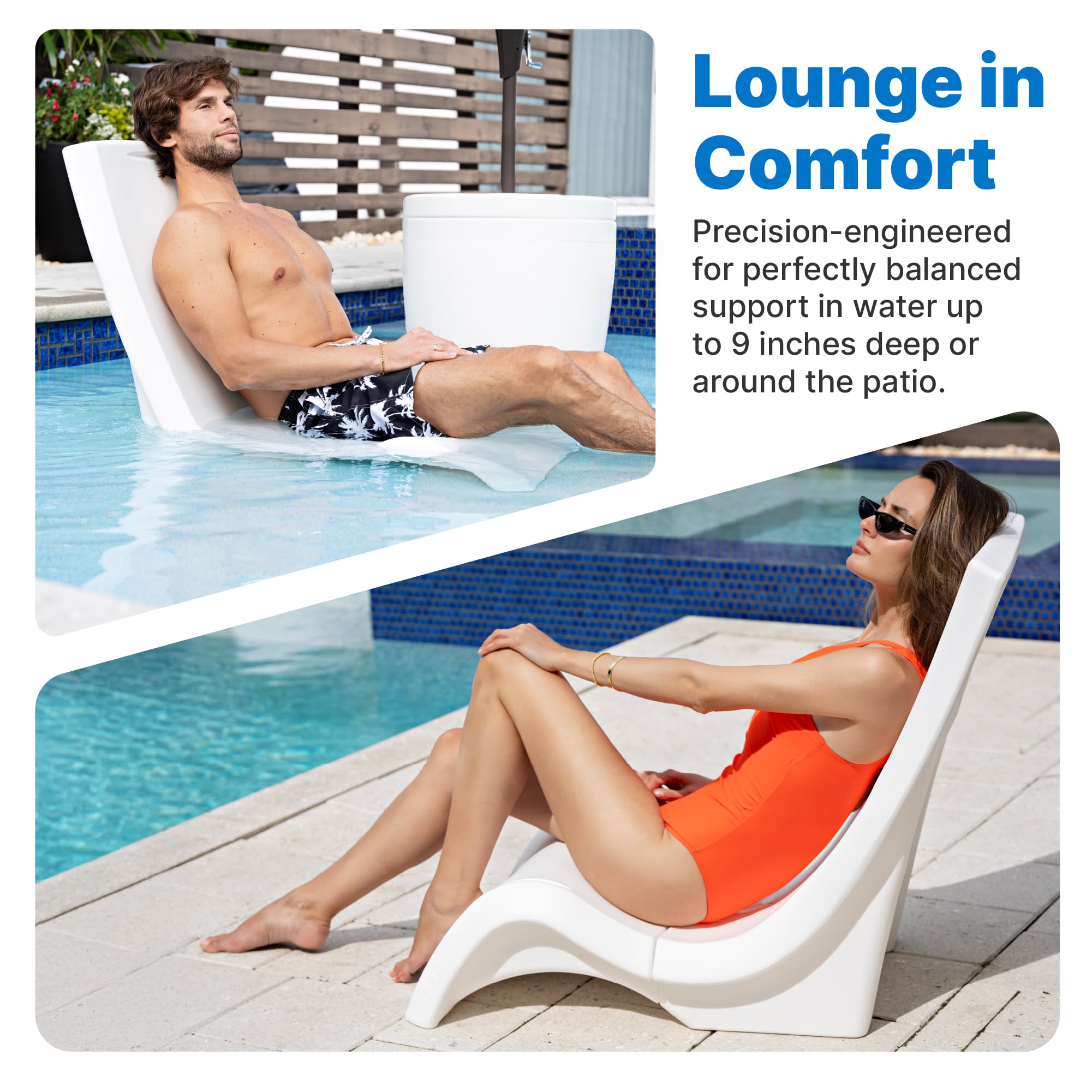 Step2 Vero Pool Chair headrest grooves illustrate customizable comfort