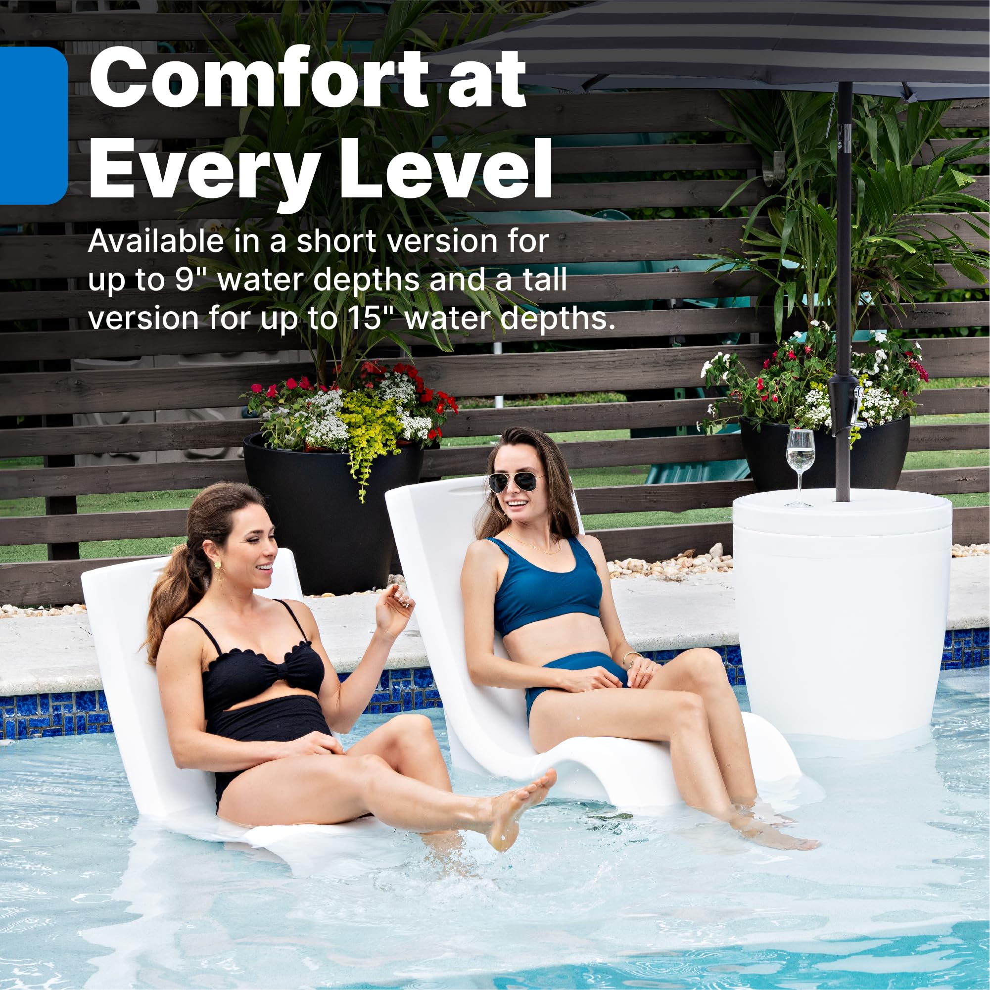 Step2 Vero Pool Chair phone holder demonstrates hands-free access